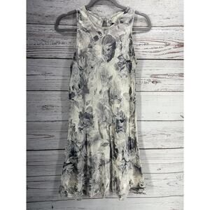 All That Jazz Women's Gray Satin Floral Sleeveless Mini Dress Size 11/12